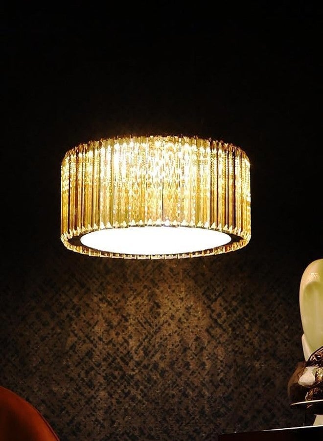 ADWAIT ثريا كريستال عصرية من ADWAIT K9، ثريا كريستال دائرية لغرفة المعيشة، ألوان: أبيض دافئ، ضوء القمر، ذهبي، لوحة LED متضمنة (دائرية قابلة للتعتيم، 500 مم) - Image 3